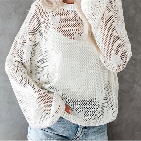 Vici Tops - VICI Total Heartthrob Crochet Pullover